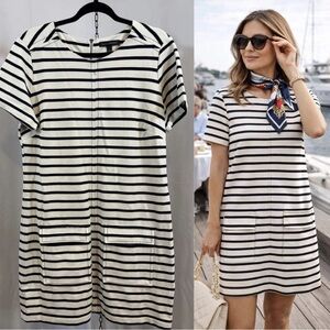 Banana Republic Navy and White Striped Dress